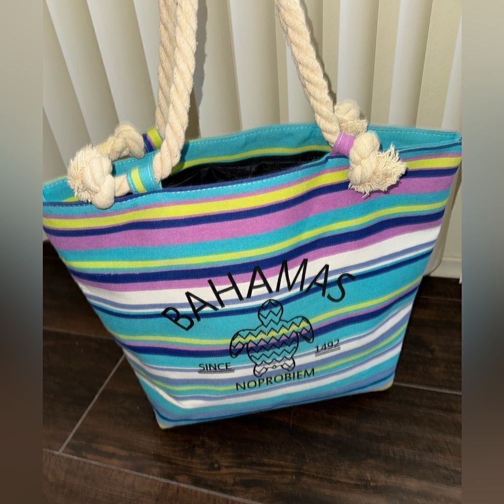 Bahamas canvas beach bag